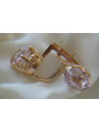 Vintage rose pink 14k 585 gold earrings vec071 alexandrite ruby emerald sapphire ...
