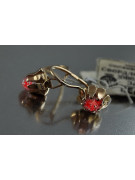 Vintage rose pink 14k 585 gold earrings vec072 alexandrite ruby emerald sapphire ...