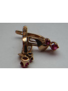 Vintage rose pink 14k 585 gold earrings vec075 alexandrite ruby emerald sapphire ...