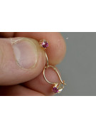 Vintage rose pink 14k 585 gold earrings vec080 alexandrite ruby emerald sapphire ...