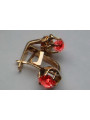 Vintage rose pink 14k 585 gold earrings vec083 alexandrite ruby emerald sapphire ...