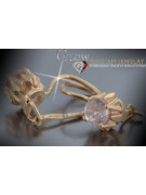Vintage rose pink 14k 585 gold earrings vec084 alexandrite ruby emerald sapphire ...