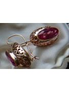 Russische Sowjetische Rose Pink 14k 585 Gold Ohrringe vec088 Alexandrit Rubin Smaragd Saphir ...
