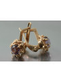 Vintage rose pink 14k 585 gold earrings vec090 alexandrite ruby emerald sapphire ...