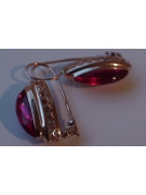 Vintage rose pink 14k 585 gold earrings vec095 alexandrite ruby emerald sapphire ...