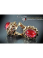 Vintage rose pink 14k 585 gold earrings vec096 alexandrite ruby emerald sapphire ...