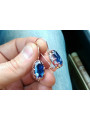 Vintage rose pink 14k 585 gold earrings vec101 alexandrite ruby emerald sapphire ...