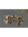 Vintage rose pink 14k 585 gold earrings vec104 alexandrite ruby emerald sapphire ...