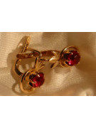 Boucles d’oreilles en or rose soviétique russe 14k 585 vec106 alexandrite rubis émeraude saphir ...