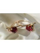 Vintage rose pink 14k 585 gold earrings vec119 alexandrite ruby emerald sapphire ...