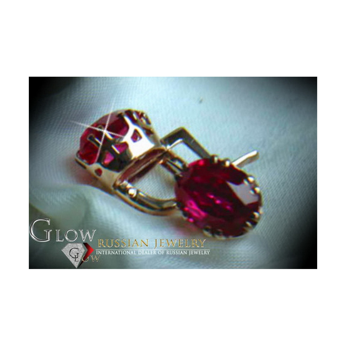 Vintage rose pink 14k 585 gold earrings vec126 alexandrite ruby emerald sapphire ...