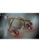 Vintage rose pink 14k 585 gold earrings vec129 alexandrite ruby emerald sapphire ...