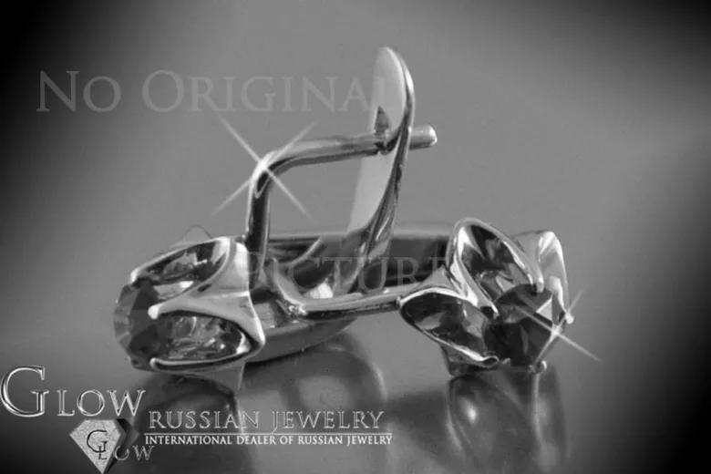 Boucles d’oreilles en or rose soviétique russe 14k 585 vec134 alexandrite rubis émeraude saphir ...