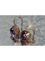 Vintage rose pink 14k 585 gold earrings vec142 alexandrite ruby emerald sapphire ...