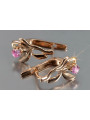 Vintage rose pink 14k 585 gold earrings vec143 alexandrite ruby emerald sapphire ...