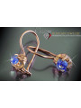 Vintage rose pink 14k 585 gold earrings vec146 alexandrite ruby emerald sapphire ...