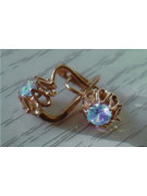 Vintage rose pink 14k 585 gold earrings vec148 alexandrite ruby emerald sapphire ...