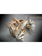 Vintage rose pink 14k 585 gold earrings vec166 alexandrite ruby emerald sapphire ...