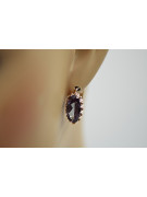 Vintage-Ohrringe aus rosafarbenem 14-karätigem 585-Gold vec174 Alexandrit-Rubin-Smaragd-Saphir ...