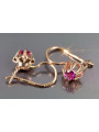 Vintage rose pink 14k 585 gold earrings vec182 alexandrite ruby emerald sapphire ...