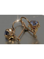 Vintage rose pink 14k 585 gold earrings vec184 alexandrite ruby emerald sapphire ...