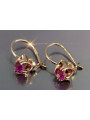 Boucles d’oreilles en or rose soviétique russe 14k 585 vec184 alexandrite rubis émeraude saphir ...