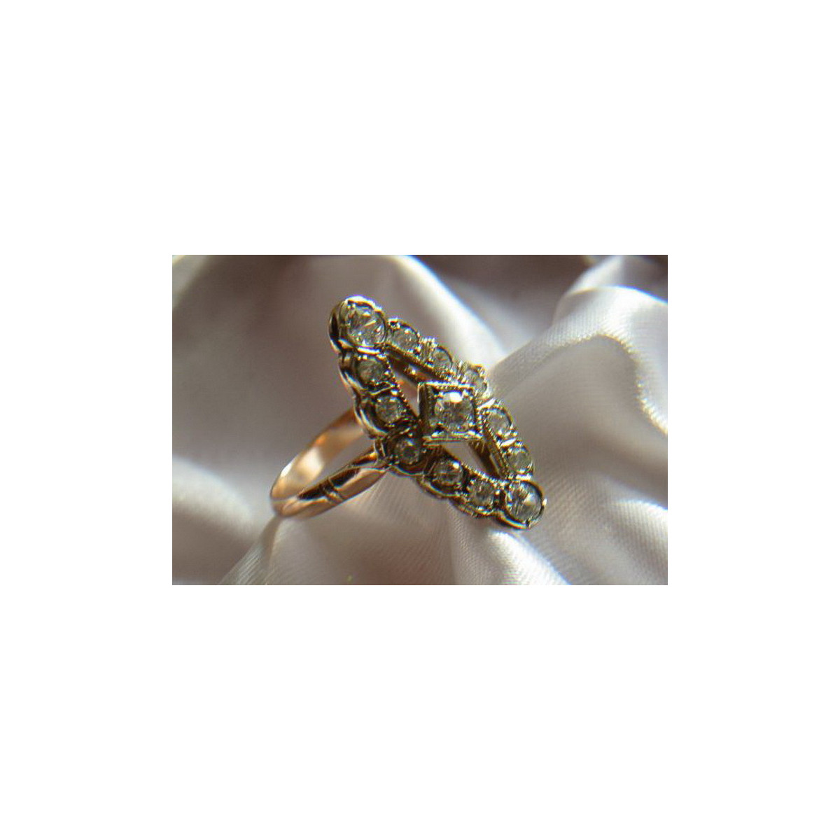 Boucles d’oreilles en or rose soviétique russe 14k 585 vec187 alexandrite rubis émeraude saphir ...