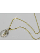 14k gold Mother of God medallion & Anchor chain pm011y&cc003y