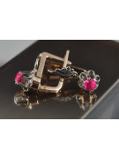 Vintage rose pink 14k 585 gold earrings vec150 alexandrite ruby emerald sapphire ...