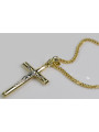Итальянский желтый 14-кига из золота Католический крест и спига