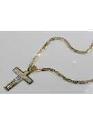 Croix et chaîne catholiques en or jaune italien 14 carats