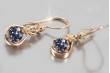 Russian Soviet silver rose gold plated 925 Alexandrite Ruby Emerald Sapphire Aquamarine Zircon ... earrings vec065sgp