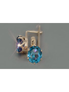 Vintage silver rose gold plated 925 Alexandrite Ruby Emerald Sapphire Aquamarine Zircon ... earrings vec111rp