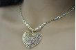 Italian 14k gold modern heart pendant & Tiger chain pp003yw&cc031yw