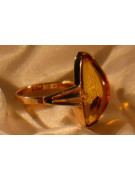 Russische Rose Sowjetische Rosa UdSSR rot 585 583 Gold Bernstein Ring vrab006