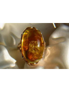 Russian rose Soviet pink USSR red 585 583 gold amber ring vrab009