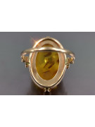 Russian rose Soviet pink USSR red 585 583 gold amber ring vrab017