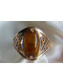 Russian rose Soviet pink USSR red 585 583 gold amber ring vrab023