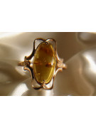 Russian rose Soviet pink USSR red 585 583 gold amber ring vrab026