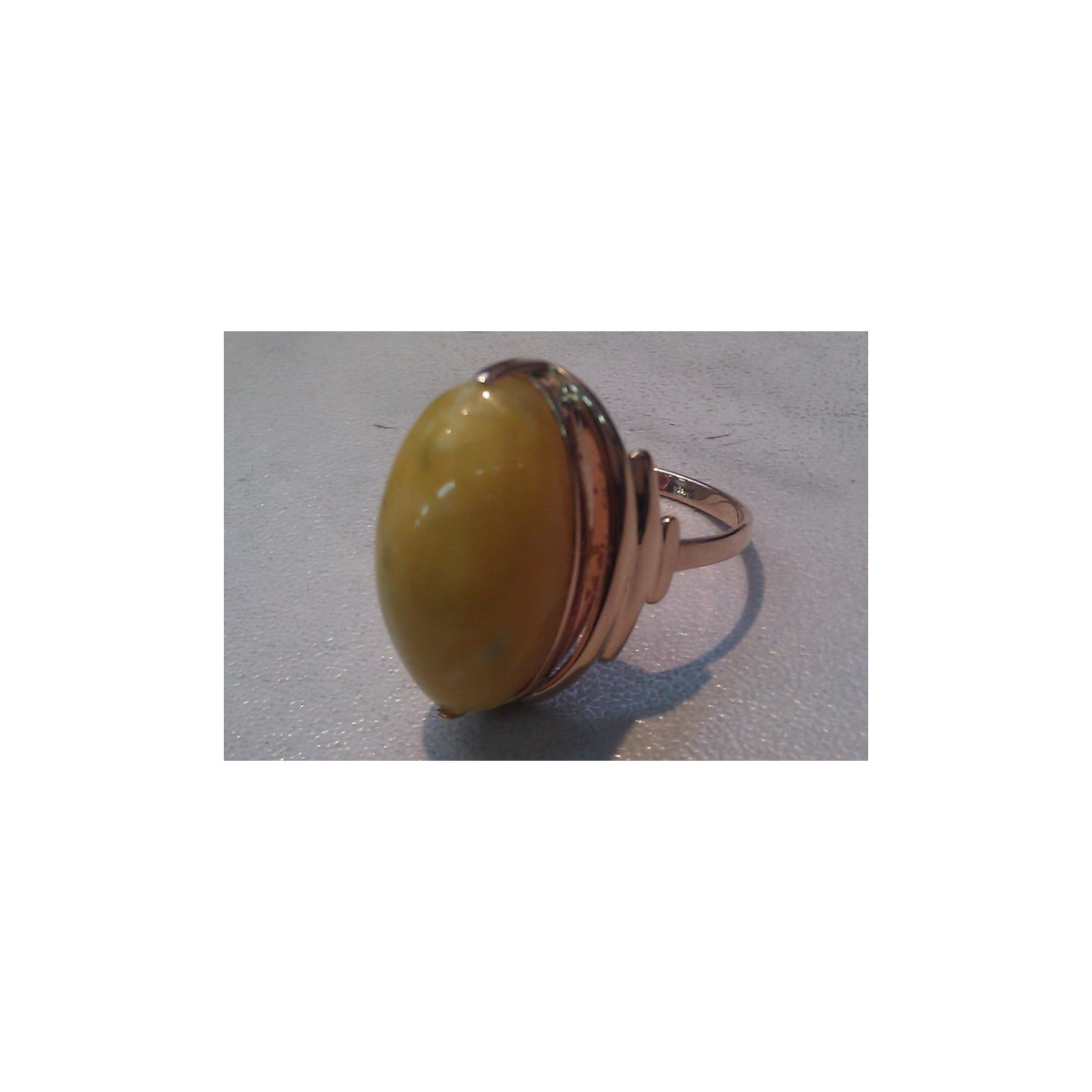 Russian rose Soviet pink USSR red 585 583 gold amber ring vrab042