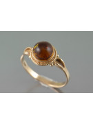 Russian rose Soviet pink USSR red 585 583 gold amber ring vrab044
