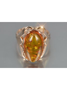 Russian rose Soviet pink USSR red 585 583 gold amber ring vrab048