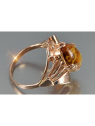 Russian rose Soviet pink USSR red 585 583 gold amber ring vrab051