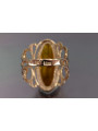 Radziecki 14k 585 złoty Rosyjski pierścionek z różowego złota z bursztynem  vrab053