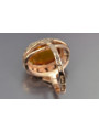 Radziecki 14k 585 złoty Rosyjski pierścionek z różowego złota z bursztynem  vrab054
