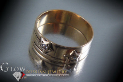 Vintage Rose Gold Ring 14K Alexandrite Ruby Emerald Sapphire Zircon 585 vrc010