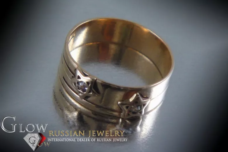 Russian Soviet rose 14k 585 gold Alexandrite Ruby Emerald Sapphire Zircon ring  vrc010