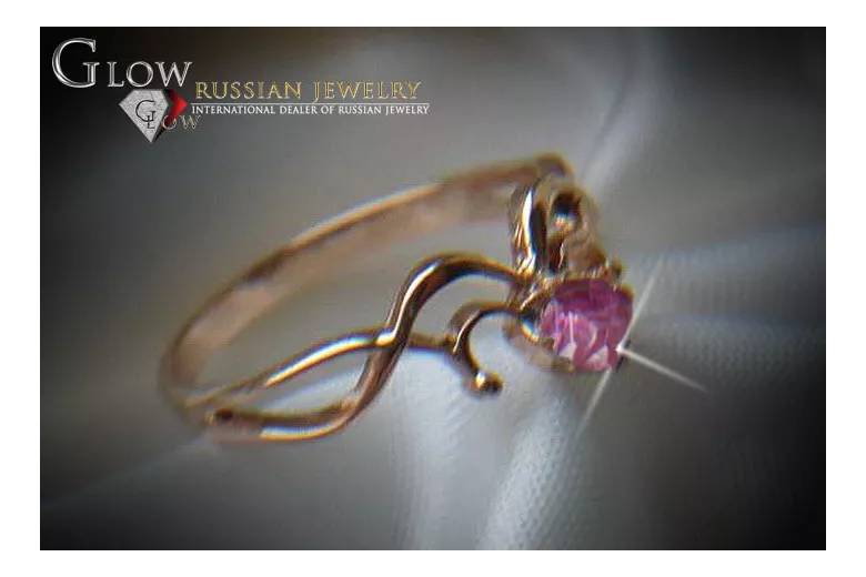 Russian Soviet rose 14k 585 gold Alexandrite Ruby Emerald Sapphire Zircon ring  vrc018