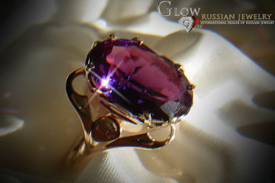 Российское советское кольцо из розового золота 14K Александрит Рубин Изумрудный Сапфир Циркон 585 vrc019