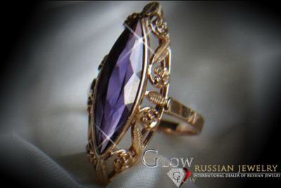 Российское советское кольцо из розового золота 14K Александрит Рубин Изумрудный Сапфир Циркон 585 vrc036